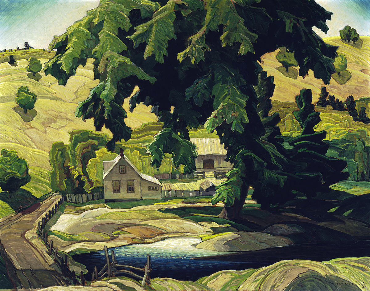 Farm, Haliburton (1940) by Franklin Carmichael. Public domain.